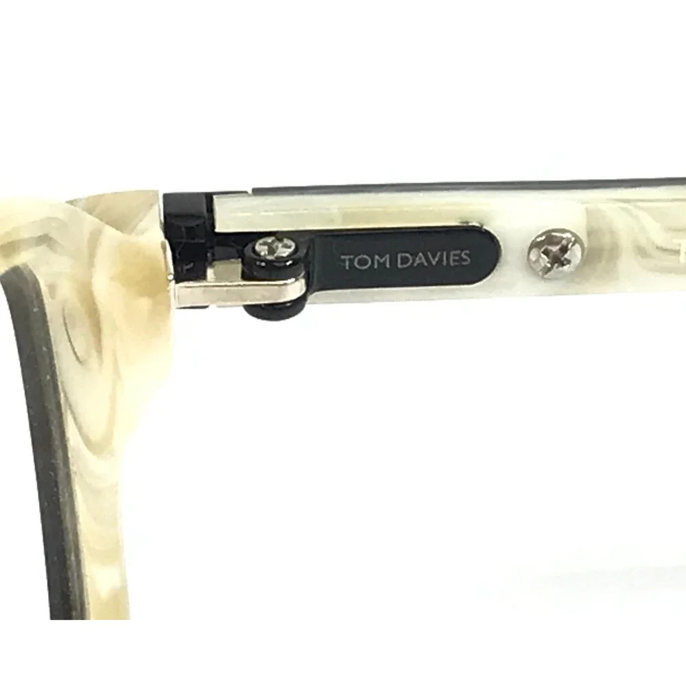 Tom Davies Eyeglasses Frames TD749 Col. 1623 Black Ivory Marble 51-18-140